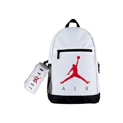 Nike Jordan 9B0503 Rugzak met etui, Wit. Nike Jordan 9B0503 Rugzak met etui, Wit.