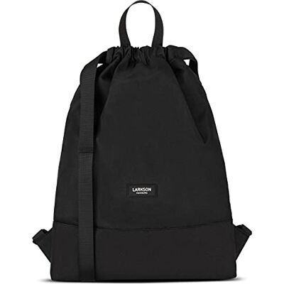 LARKSON No 7 Gymtas met Trekkoord Dames en Heren Sporttas voor Meisjes en Jongens Sporttas met binnenzak Rugzak Kleine sportieve Gerecycled Materiaal met Buitenzak, Zwart, One Size One Size LARKSON No 7 Gymtas met Trekkoord Dames en Heren Sporttas voor Meisjes en Jongens Sporttas met binnenzak Rugzak Kleine sportieve Gerecycled Materiaal met Buitenzak, Zwart, One Size One Size