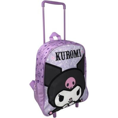 CARTOON Trolley rugzak voor kleuterschool, 28 cm, met uittrekbare handgreep, Kuromi, Casual CARTOON Trolley rugzak voor kleuterschool, 28 cm, met uittrekbare handgreep, Kuromi, Casual