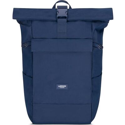 LARKSON Rugzak voor dames en heren, nr. 4 groot, oprolbare rugzak met laptopvak voor werk, universiteit, vrije tijd, reisrugzak met trolleyriem LARKSON Rugzak voor dames en heren, nr. 4 groot, oprolbare rugzak met laptopvak voor werk, universiteit, vrije tijd, reisrugzak met trolleyriem