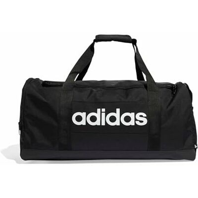 Adidas Mixte Essentials Linear Duffel Bag, Black/Black/White, M Adidas Mixte Essentials Linear Duffel Bag, Black/Black/White, M