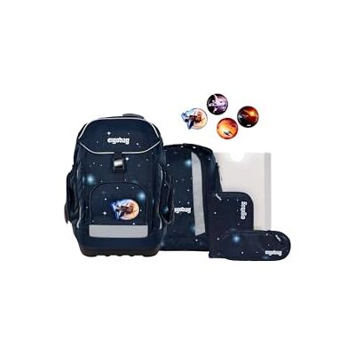 ergobag 6-delige maxi-set, ergonomische schoolrugzak voor meisjes en jongens, ideaal voor grote kinderen vanaf de 1e klas, Kobärnikus donkerblauw, Rugzak ergobag 6-delige maxi-set, ergonomische schoolrugzak voor meisjes en jongens, ideaal voor grote kinderen vanaf de 1e klas, Kobärnikus donkerblauw, Rugzak