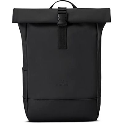 Johnny Urban Rugzak voor dames en heren, Harvey, roll-top met laptopvak voor universiteit business stad, 15 liter, matte PU-coating, waterafstotend, Zwart, One Size Johnny Urban Rugzak voor dames en heren, Harvey, roll-top met laptopvak voor universiteit business stad, 15 liter, matte PU-coating, waterafstotend, Zwart, One Size