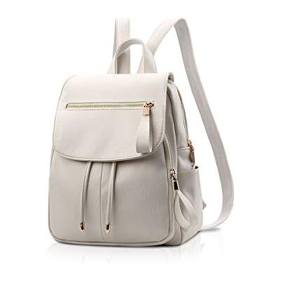 NICOLE & DORIS Mini-rugzak, dames, leer, wit L NICOLE & DORIS Mini-rugzak, dames, leer, wit L