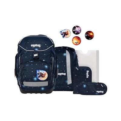 ergobag Set van 6 flexibele ergonomische schooltassen voor meisjes en jongens, Kobärnikus donkerblauw, eenheidsmaat, schooltassenset ergobag Set van 6 flexibele ergonomische schooltassen voor meisjes en jongens, Kobärnikus donkerblauw, eenheidsmaat, schooltassenset
