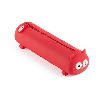 Back2Fun Plat etui, schooltas met één vak, zacht siliconen etui, ritssluiting, dierenpatroon in reliëf, grappig schoolmateriaal voor terug naar school Back2Fun Plat etui, schooltas met één vak, zacht siliconen etui, ritssluiting, dierenpatroon in reliëf, grappig schoolmateriaal voor terug naar school