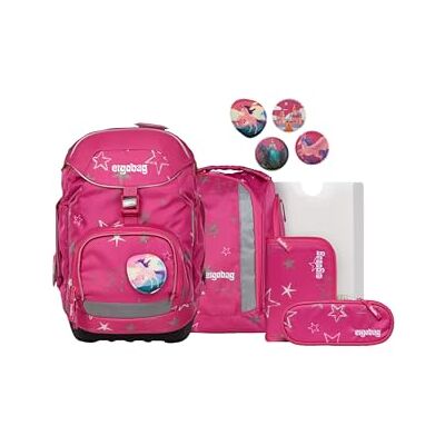 ergobag Set schooltas, schoolrugzak, ergonomisch, 6-delig, voor de eerste klas van de basisschool, Sterrenbeer roze, Schooltas set ergobag Set schooltas, schoolrugzak, ergonomisch, 6-delig, voor de eerste klas van de basisschool, Sterrenbeer roze, Schooltas set