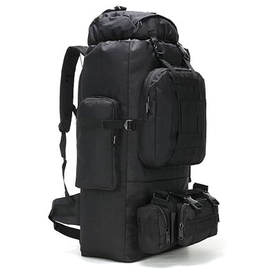 King'sGuard 100 l campingrugzak voor kamperen en wandelen, 100 l, heren (1 stuk), zwart., L, Rugzak van King'sGuard 100 l campingrugzak voor kamperen en wandelen, 100 l, heren (1 stuk), zwart., L, Rugzak van