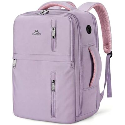 MATEIN Ryanair handbagage, Licht Paars, Klassiek à main avion léger, Ryanair sac à dos 40x30x20 petit voyage, dames avec Laptopfach, voyage sac à dos week-end, Violet clair MATEIN Ryanair handbagage, Licht Paars, Klassiek à main avion léger, Ryanair sac à dos 40x30x20 petit voyage, dames avec Laptopfach, voyage sac à dos week-end, Violet clair
