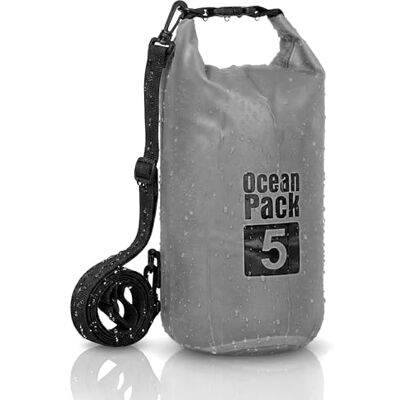 Cable Technologies Waterdichte rugzak 2/5/10/20 liter, Dry Bag Zee, waterdichte tas, verstelbare schouderriem, voor boot, vissen, rafting, strand, watersport, beschermt telefoon/zilver/kaart/sleutel, grijs., 5L Cable Technologies Waterdichte rugzak 2/5/10/20 liter, Dry Bag Zee, waterdichte tas, verstelbare schouderriem, voor boot, vissen, rafting, strand, watersport, beschermt telefoon/zilver/kaart/sleutel, grijs., 5L