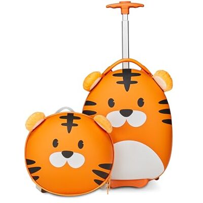 SJ GANG STYLE JAM GANG Trolley + harde schoolrugzak voor kinderen, fancy dieren, oranje, Leoncino, kinderen, kantelbestendige voorvoet, school en vrije tijd, oranje, Taglia Unica,, Oranje, Modern SJ GANG STYLE JAM GANG Trolley + harde schoolrugzak voor kinderen, fancy dieren, oranje, Leoncino, kinderen, kantelbestendige voorvoet, school en vrije tijd, oranje, Taglia Unica,, Oranje, Modern