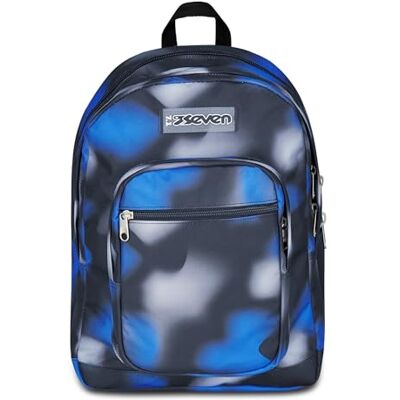 Seven Freethink schoolrugzak, blauw zwart, dubbel vak met pc-vak en waterflesvak, 34 l, middelbare en hogere school, jongensrugzak, blauw, Taglia Unica, blauw Seven Freethink schoolrugzak, blauw zwart, dubbel vak met pc-vak en waterflesvak, 34 l, middelbare en hogere school, jongensrugzak, blauw, Taglia Unica, blauw