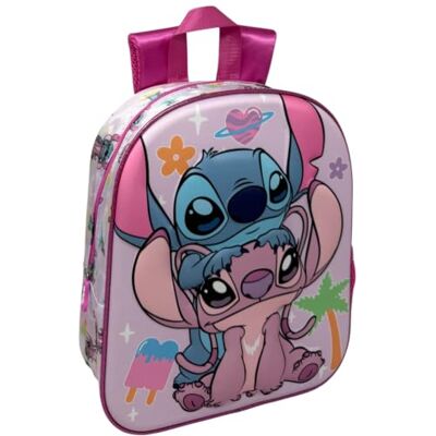 CARTOON Sac à dos 3D pour enfants 31 cm avec poche latérale, Stitch, 31 cm, Décontracté CARTOON Sac à dos 3D pour enfants 31 cm avec poche latérale, Stitch, 31 cm, Décontracté