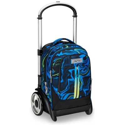 Seven Trolley School Tyre Maxi wielen, zwart blauw, multi-shade jongen, 3-in-1, drievoudig gebruik, rugzak met afneembare trolley en crossover-systeem, reisschoolrugzak, kinderen, jongens, zwart,, Seven Trolley School Tyre Maxi wielen, zwart blauw, multi-shade jongen, 3-in-1, drievoudig gebruik, rugzak met afneembare trolley en crossover-systeem, reisschoolrugzak, kinderen, jongens, zwart,,