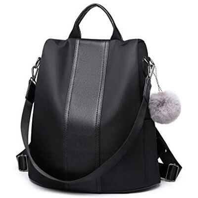 Miss Lulu Grote rugzak voor dames, elegant, waterdicht en veilig voor reizen en dagelijks gebruik, zwart, één maat, casual Miss Lulu Grote rugzak voor dames, elegant, waterdicht en veilig voor reizen en dagelijks gebruik, zwart, één maat, casual
