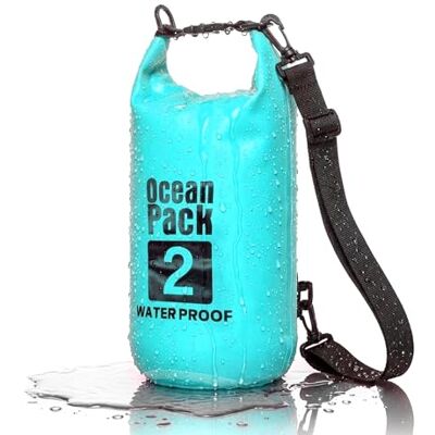 Cable Technologies Waterdichte rugzak, 2/5/10/20 l, Dry Bag, zee, waterdichte tas, verstelbare schouderriem, voor boot, vissen, rafting, strand, watersport, bescherming van telefoon, geld, kaart, sleutel, Lichtblauw, 2 Cable Technologies Waterdichte rugzak, 2/5/10/20 l, Dry Bag, zee, waterdichte tas, verstelbare schouderriem, voor boot, vissen, rafting, strand, watersport, bescherming van telefoon, geld, kaart, sleutel, Lichtblauw, 2