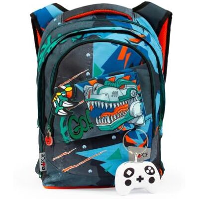 GO POP GIOCHI PREZIOSI Up ronde uitbreidbare rugzak model T-Rex, 3 vakken en binnenzakken, gevoerde rugleuning en schouderbanden, met gepersonaliseerde band en pop-up, meerkleurig, L,, Meerkleurig, GO POP GIOCHI PREZIOSI Up ronde uitbreidbare rugzak model T-Rex, 3 vakken en binnenzakken, gevoerde rugleuning en schouderbanden, met gepersonaliseerde band en pop-up, meerkleurig, L,, Meerkleurig,