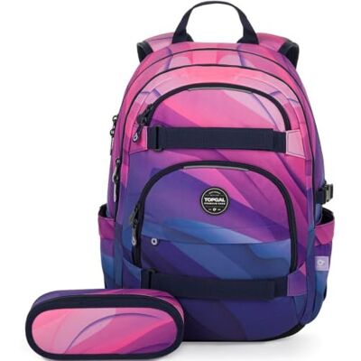 TOPGAL Sac à dos d'école VIKI à partir de la 5ème classe, ergonomique avec panneau arrière en mousse pressée, imperméable et léger, cartable d'école 25 l avec sangle de poitrine, sac à dos étudiant TOPGAL Sac à dos d'école VIKI à partir de la 5ème classe, ergonomique avec panneau arrière en mousse pressée, imperméable et léger, cartable d'école 25 l avec sangle de poitrine, sac à dos étudiant