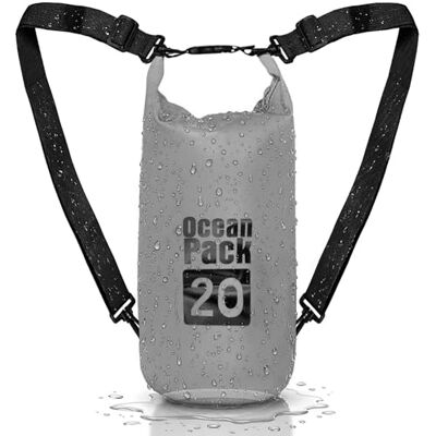 Cable Technologies Waterdichte rugzak, 2/5/10/20 l, Dry Bag, zee, waterdichte tas, verstelbare schouderriem, voor boot, vissen, rafting, strand, watersport, bescherming van telefoon, geld, kaart, sleutel, grijs Cable Technologies Waterdichte rugzak, 2/5/10/20 l, Dry Bag, zee, waterdichte tas, verstelbare schouderriem, voor boot, vissen, rafting, strand, watersport, bescherming van telefoon, geld, kaart, sleutel, grijs