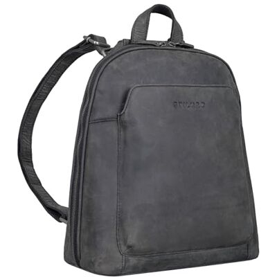 STILORD "Skyler" rugzak, leer, 2-in-1, schoudertas, vintage, dagrugzak, reistas, diefstalbeveiliging, handtas, echt leer, kleur: middenbruin, Carbon grijs, M, Dagrugzak STILORD "Skyler" rugzak, leer, 2-in-1, schoudertas, vintage, dagrugzak, reistas, diefstalbeveiliging, handtas, echt leer, kleur: middenbruin, Carbon grijs, M, Dagrugzak