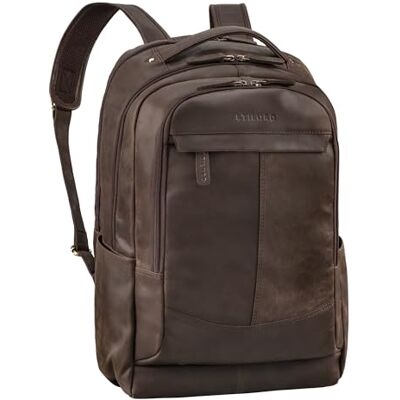 STILORD "Maxim" Grote rugzak voor heren, leer, rugzak, draagbaar, 17-19 inch, rugzak, diefstalbeveiliging, XL, werktas, reizen, dames, echt leer, kleur: zamora bruin STILORD "Maxim" Grote rugzak voor heren, leer, rugzak, draagbaar, 17-19 inch, rugzak, diefstalbeveiliging, XL, werktas, reizen, dames, echt leer, kleur: zamora bruin