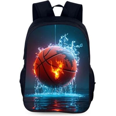 PLNVNVP Sac à dos Basketball pour Enfants, Basketball de Feu School Bag, Sac à dos Anime Cartoon, Basketball Sport Avec Bag(40×30×13cm) PLNVNVP Sac à dos Basketball pour Enfants, Basketball de Feu School Bag, Sac à dos Anime Cartoon, Basketball Sport Avec Bag(40×30×13cm)
