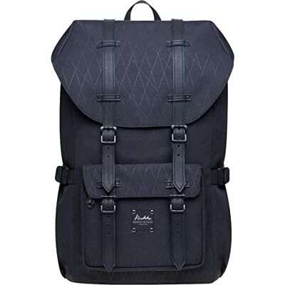 KAUKKO Laptoprugzak, functionele outdoortas voor reizen en kamperen, rugzak voor studenten, zwart (ep5-18), één maat KAUKKO Laptoprugzak, functionele outdoortas voor reizen en kamperen, rugzak voor studenten, zwart (ep5-18), één maat