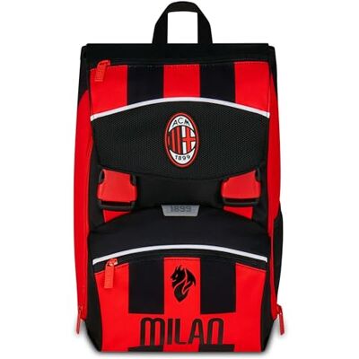 Seven Milan Rugzak met twee vakken, uittrekbaar, rood en zwart, voetbalteam, maxi-capaciteit, voorgevormde rugleuning, kind, basisschool, rood, Taglia unica, casual Seven Milan Rugzak met twee vakken, uittrekbaar, rood en zwart, voetbalteam, maxi-capaciteit, voorgevormde rugleuning, kind, basisschool, rood, Taglia unica, casual