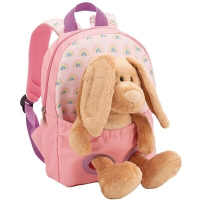 NICI Rugzak 21x26 cm met pluche konijn 25 cm Roze Zachte en pluizige kleuterschool schooltas met afneembaar pluche voor jongens en meisjes van 2 tot 5 jaar 61763 NICI Rugzak 21x26 cm met pluche konijn 25 cm Roze Zachte en pluizige kleuterschool schooltas met afneembaar pluche voor jongens en meisjes van 2 tot 5 jaar 61763
