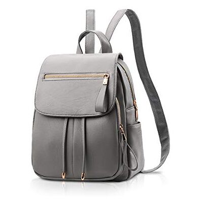 NICOLE & DORIS Mini-rugzak, dames, leer, grijs L NICOLE & DORIS Mini-rugzak, dames, leer, grijs L