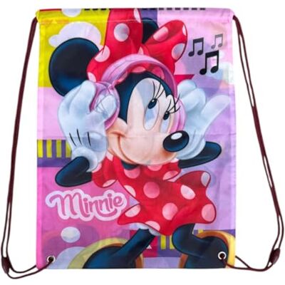 CARTOON Sac à dos Minnie Mouse Disney pour fille 43 x 32,5 cm, 100 % polyester, sac de sport avec cordon de serrage léger et résistant, idéal pour l'école de gym et de loisirs CARTOON Sac à dos Minnie Mouse Disney pour fille 43 x 32,5 cm, 100 % polyester, sac de sport avec cordon de serrage léger et résistant, idéal pour l'école de gym et de loisirs