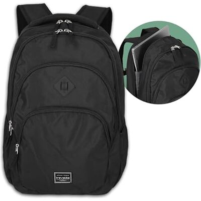 travelite Basics Rugzak, uniseks, bagagemix, handbagage (1 stuk), zwart, 22 liter (15,6 inch laptop), klassiek travelite Basics Rugzak, uniseks, bagagemix, handbagage (1 stuk), zwart, 22 liter (15,6 inch laptop), klassiek
