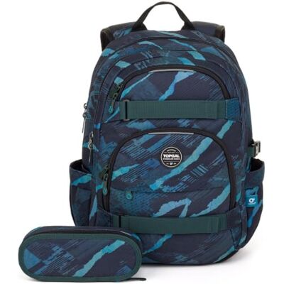 TOPGAL Sac à dos d'école VIKI à partir de la 5ème classe, ergonomique avec panneau arrière en mousse pressée, imperméable et léger, cartable d'école 25 l avec sangle de poitrine, sac à dos étudiant TOPGAL Sac à dos d'école VIKI à partir de la 5ème classe, ergonomique avec panneau arrière en mousse pressée, imperméable et léger, cartable d'école 25 l avec sangle de poitrine, sac à dos étudiant