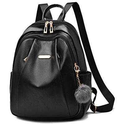 NICOLE & DORIS Rugzak voor dames, elegant, PU-leer, anti-diefstal, waterdicht, casual, grote capaciteit, voor stad, reizen, werk, zwart., L, casual, modieus, modern NICOLE & DORIS Rugzak voor dames, elegant, PU-leer, anti-diefstal, waterdicht, casual, grote capaciteit, voor stad, reizen, werk, zwart., L, casual, modieus, modern