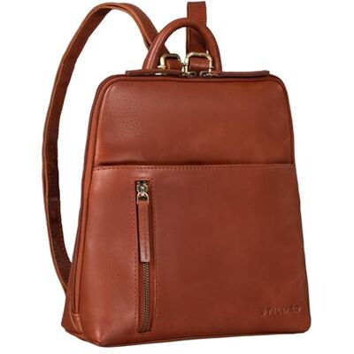 STILORD "Holly" Kleine Rugzak Dames Leer Vintage Handtas Schoudertas Dames Schoudertas Shopping Backpack Retro Schooltas Echt Leer Kleur: Zwart, conciata al vegetale cognac, M, Dagrugzak STILORD "Holly" Kleine Rugzak Dames Leer Vintage Handtas Schoudertas Dames Schoudertas Shopping Backpack Retro Schooltas Echt Leer Kleur: Zwart, conciata al vegetale cognac, M, Dagrugzak