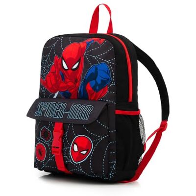 Marvel Spider-Man rugzak voor jongens schooltas voor kinderen met voorvak en zijvak van mesh lichte rugzak voor school, reizen en polyethyleen tas Marvel Spider-Man rugzak voor jongens schooltas voor kinderen met voorvak en zijvak van mesh lichte rugzak voor school, reizen en polyethyleen tas