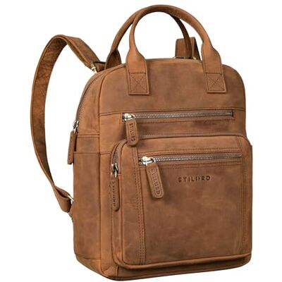 STILORD "Zane" Premium lederen vrijetijdsrugzak voor dames, middelgroot, ideaal als reisrugzak met trolleyhouder, 30,5 cm, kleur: zwart, Tan Bruin Donkerbruin, L, Dagrugzak STILORD "Zane" Premium lederen vrijetijdsrugzak voor dames, middelgroot, ideaal als reisrugzak met trolleyhouder, 30,5 cm, kleur: zwart, Tan Bruin Donkerbruin, L, Dagrugzak
