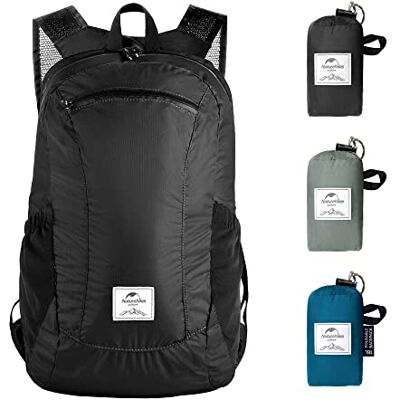 Naturehike Opvouwbare rugzak, ultralicht, nylon, 30D, 18 liter, voor wandelen, fietsen, sport, korte reizen, zwart Naturehike Opvouwbare rugzak, ultralicht, nylon, 30D, 18 liter, voor wandelen, fietsen, sport, korte reizen, zwart