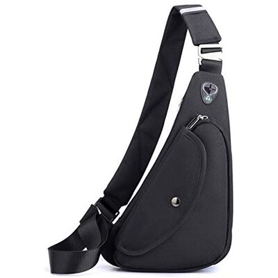 FANDARE Ultralichte borsttas voor heren, schoudertas, licht, sling-tas, jongens, schoudertas voor reizen, sport, wandelen, fietsen, kamperen, uitstapjes, borsttas, zwart, L, elegant FANDARE Ultralichte borsttas voor heren, schoudertas, licht, sling-tas, jongens, schoudertas voor reizen, sport, wandelen, fietsen, kamperen, uitstapjes, borsttas, zwart, L, elegant