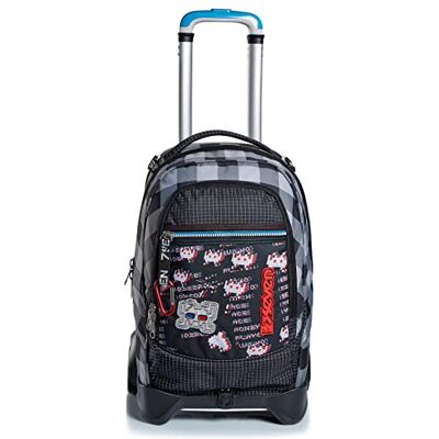 Seven Jack 2Wd Space Check, afneembare trolley, 2-in-1, voor rugzak, zwart, school en vrije tijd, zwart, Taglia Unica, rugzak voor kinderen, zwart., Taglia Unica, kinderrugzak Seven Jack 2Wd Space Check, afneembare trolley, 2-in-1, voor rugzak, zwart, school en vrije tijd, zwart, Taglia Unica, rugzak voor kinderen, zwart., Taglia Unica, kinderrugzak