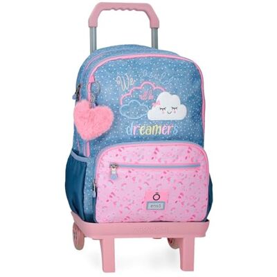 Enso Dreamer Schoolrugzak met trolley, blauw, 32 x 44 x 17 cm, polyester, 23,94 l, blauw, schoolrugzak met trolley Enso Dreamer Schoolrugzak met trolley, blauw, 32 x 44 x 17 cm, polyester, 23,94 l, blauw, schoolrugzak met trolley