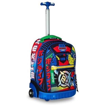 Mitama Trolley Run Mysterious Warriors School, dubbel vak, blauw en oranje, basisschool en vrije tijd, kinderen, jongens, blauw, Taglia Unica, trolley, Blauw, Trolley Mitama Trolley Run Mysterious Warriors School, dubbel vak, blauw en oranje, basisschool en vrije tijd, kinderen, jongens, blauw, Taglia Unica, trolley, Blauw, Trolley