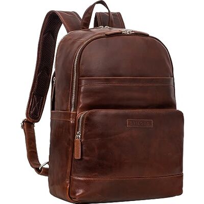 STILORD Milan Retro lederen rugzak met laptopvak van 13,3 inch, Sonora Cognac, Tas STILORD Milan Retro lederen rugzak met laptopvak van 13,3 inch, Sonora Cognac, Tas