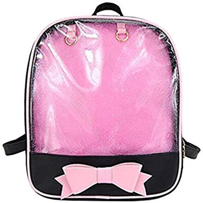 AlwaySky Ita Bag Rugzak Meisjes Clair Bowknot Rugzak, Snoep Leer Rugzak Schooltas Pins Display Rugzak, Zwart en Roze, Zwart, 1 AlwaySky Ita Bag Rugzak Meisjes Clair Bowknot Rugzak, Snoep Leer Rugzak Schooltas Pins Display Rugzak, Zwart en Roze, Zwart, 1