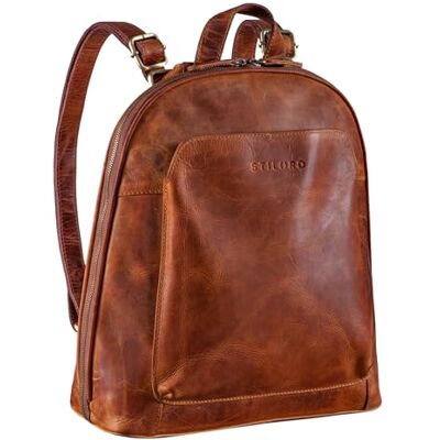 STILORD "Skyler" Draagtas, leer, 2-in-1, rugzak, schouderriem, vintage, dagrugzak, reistas, diefstalbeveiliging, handtas, echt leer, kleur: middenbruin, Kara Cognac, M, Dagrugzak STILORD "Skyler" Draagtas, leer, 2-in-1, rugzak, schouderriem, vintage, dagrugzak, reistas, diefstalbeveiliging, handtas, echt leer, kleur: middenbruin, Kara Cognac, M, Dagrugzak