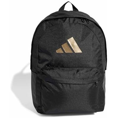 Adidas Mixte CLASSIC 3BARS BACKPACK, black/gold met., One Size Adidas Mixte CLASSIC 3BARS BACKPACK, black/gold met., One Size