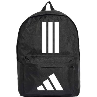 Adidas Mixte CLASSIC THREE STRIPES BACKPACK BACK TO SCHOOL, Black/White, One Size Adidas Mixte CLASSIC THREE STRIPES BACKPACK BACK TO SCHOOL, Black/White, One Size