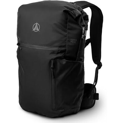 Terra Peak ® Premium Rolltop rugzak 20-25 liter (46 x 26 x 17 cm) voor dames en heren (HELIN) zwart Terra Peak ® Premium Rolltop rugzak 20-25 liter (46 x 26 x 17 cm) voor dames en heren (HELIN) zwart