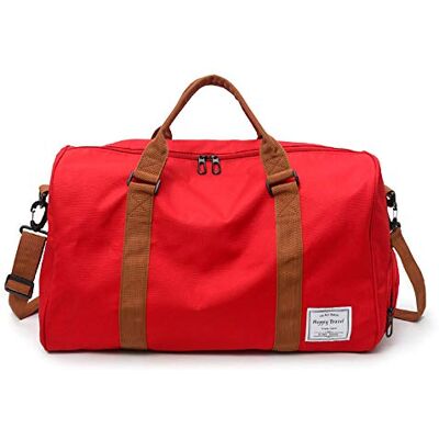 MOLLYGAN Reistas met grote capaciteit voor yoga, fitnessstudio, sport, met schoenenvak voor dames en heren, Rood, One Size MOLLYGAN Reistas met grote capaciteit voor yoga, fitnessstudio, sport, met schoenenvak voor dames en heren, Rood, One Size