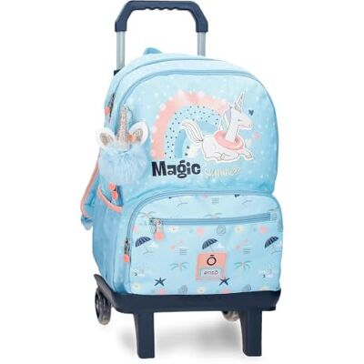 Enso Magic Summer schoolrugzak met trolley, blauw, 32 x 44 x 17 cm, polyester, blauw, Talla única, schoolrugzak met trolley Enso Magic Summer schoolrugzak met trolley, blauw, 32 x 44 x 17 cm, polyester, blauw, Talla única, schoolrugzak met trolley